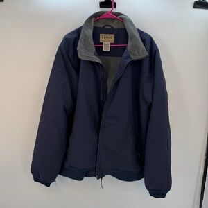L.L. Bean Navy Fleece Lined Zip Jacket Men’s XL 🧥❄️